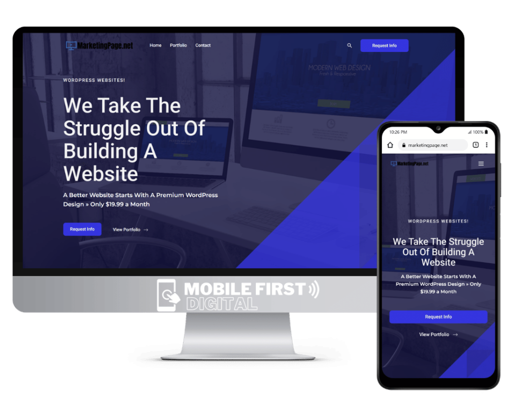 marketing page wordpress design